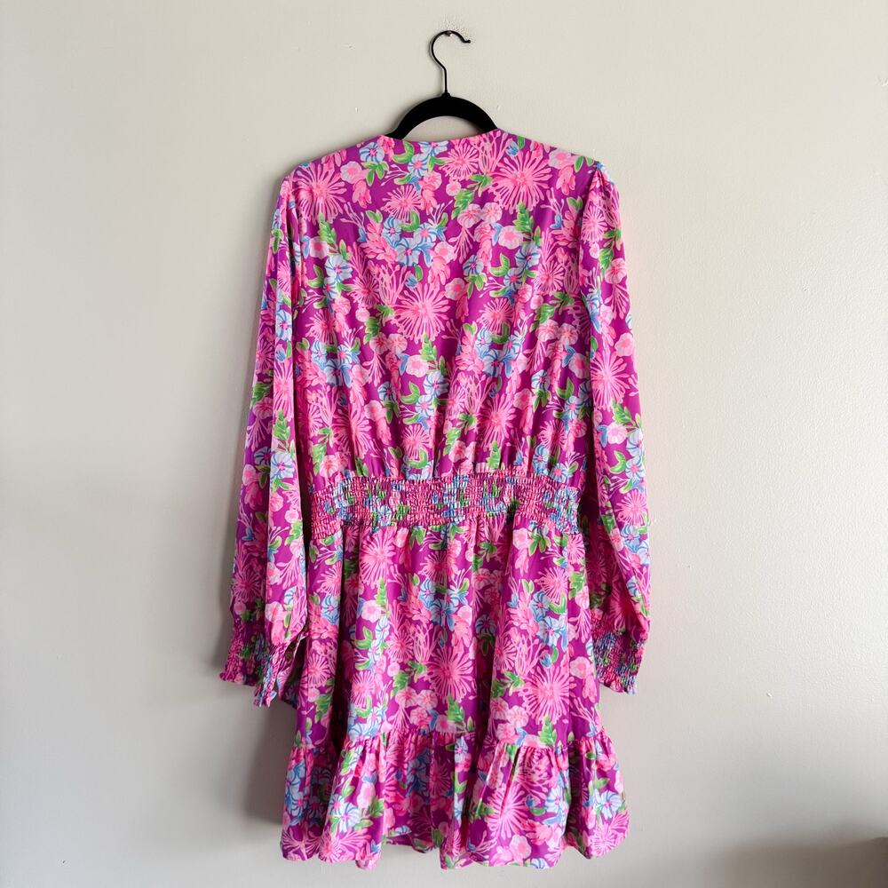 Lilly Pulitzer Pink Cristiana V Neck Stretch Amethyst Moms the Word Dress 14 - Picture 8 of 10